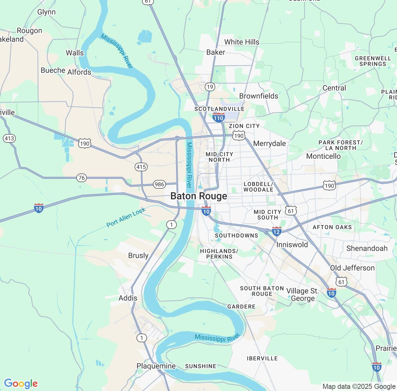 Map image for Intellectual Property Lawyers in Baton Rouge and Louisiana IP firms at coordinates  ; .