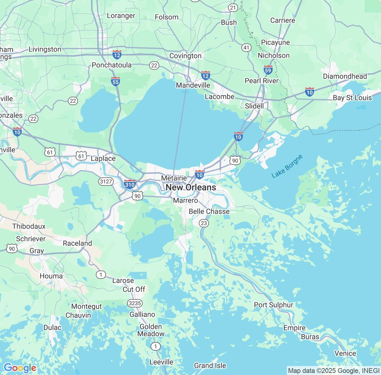 Map image for Intellectual Property Lawyers in New Orleans and Louisiana IP firms at coordinates  ; .