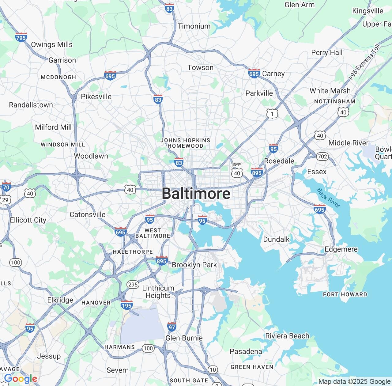Map image for Intellectual Property Lawyers in Baltimore and Maryland IP firms at coordinates  ; .