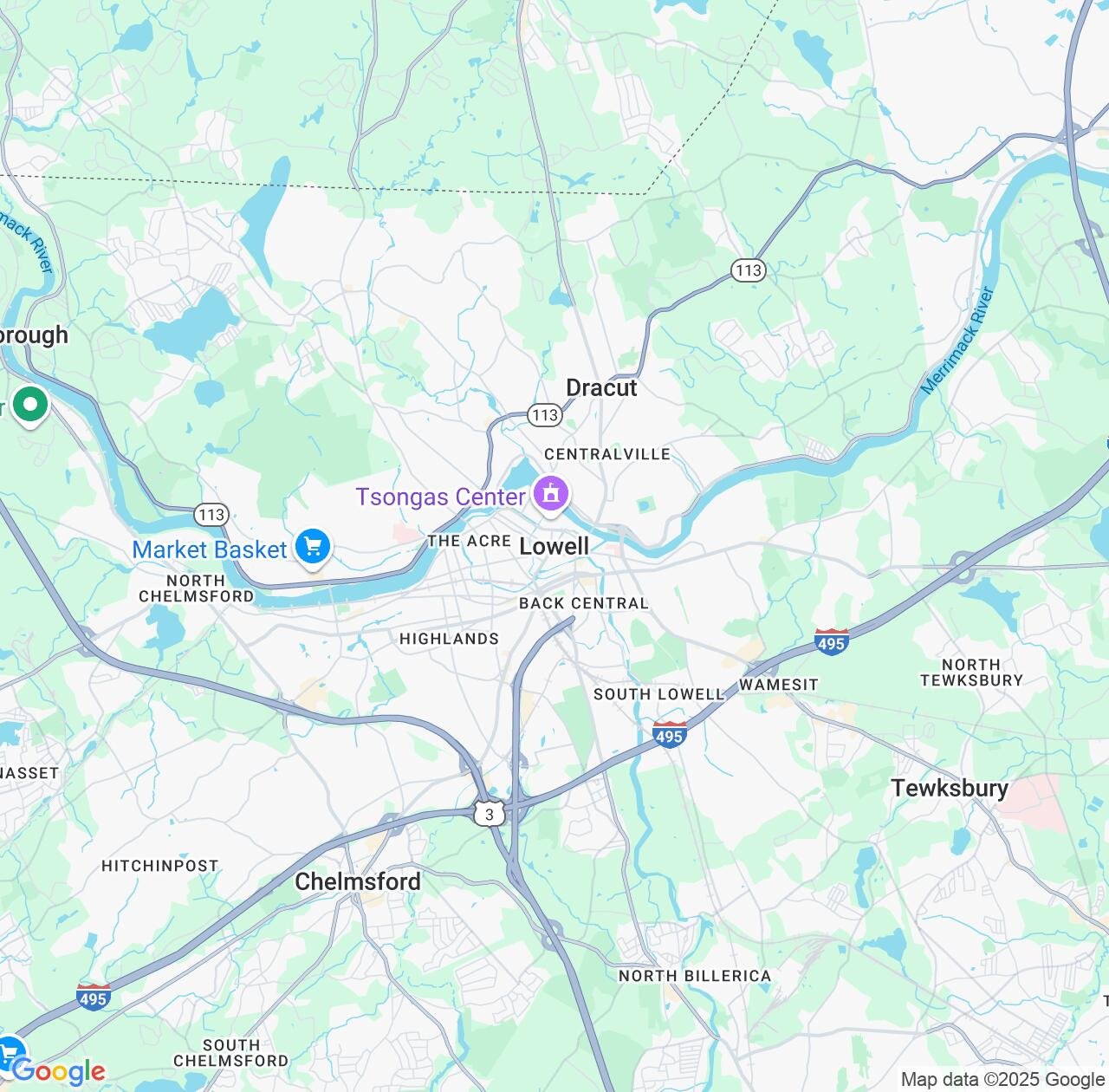 Map image for Intellectual Property Lawyers in Lowell and Massachusetts IP firms at coordinates  ; .