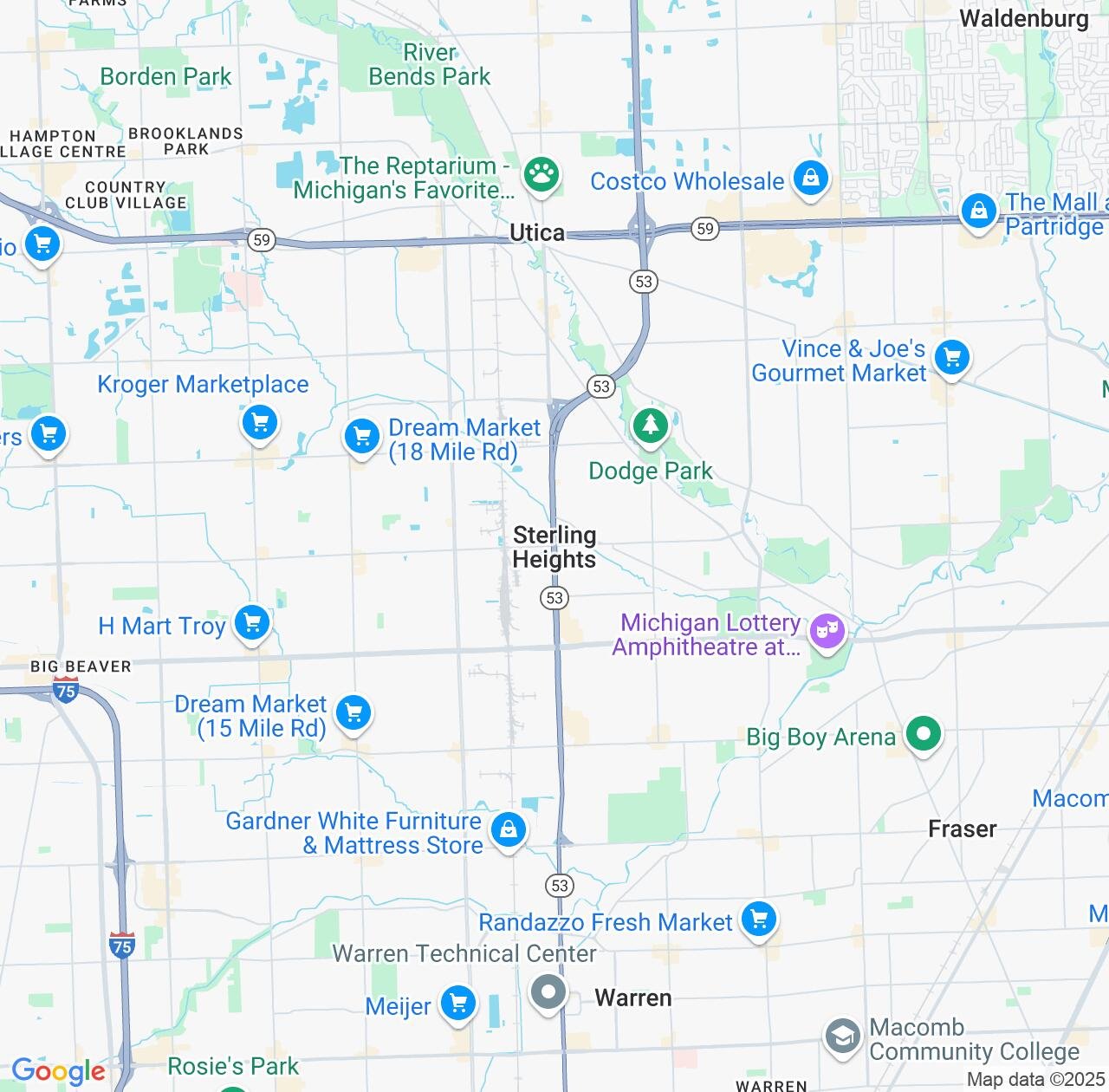 Map image for Intellectual Property Lawyers in Sterling Heights and Michigan IP firms at coordinates  ; .