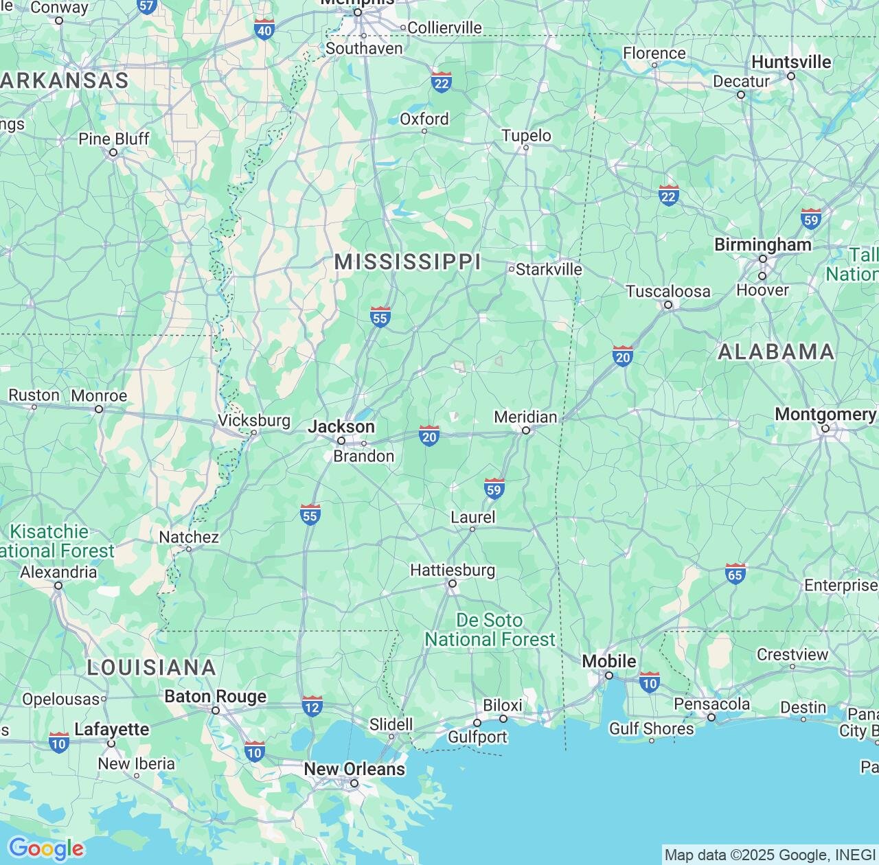 Map image for Intellectual Property Lawyers in Mississippi and United States IP firms at coordinates  ; .