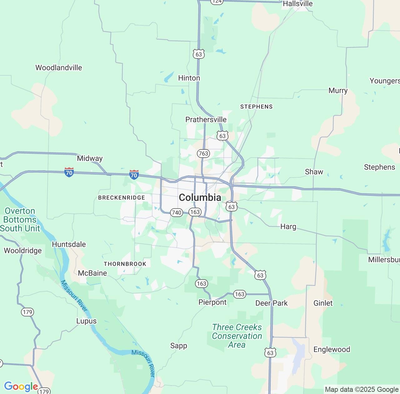 Map image for Intellectual Property Lawyers in Columbia and Missouri IP firms at coordinates  ; .