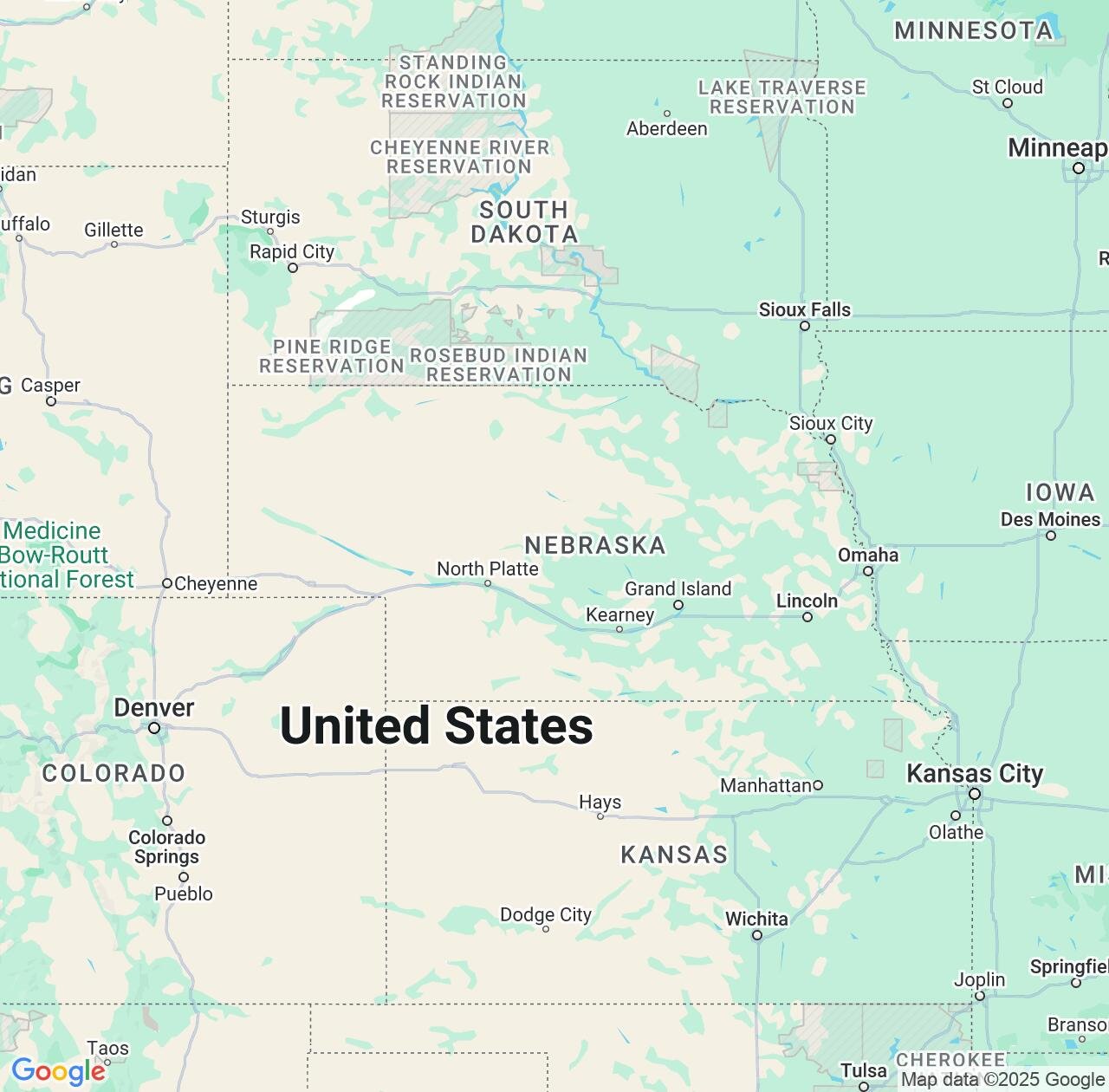 Map image for Intellectual Property Lawyers in Nebraska and United States IP firms at coordinates  ; .