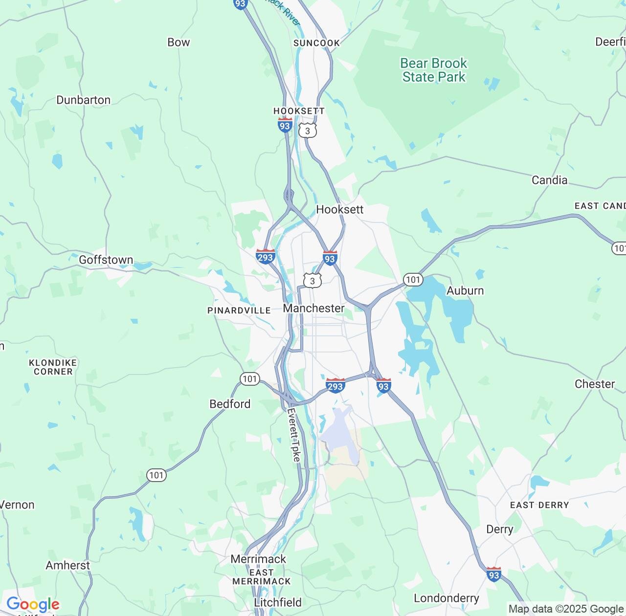 Map image for Intellectual Property Lawyers in Manchester and New Hampshire IP firms at coordinates  ; .