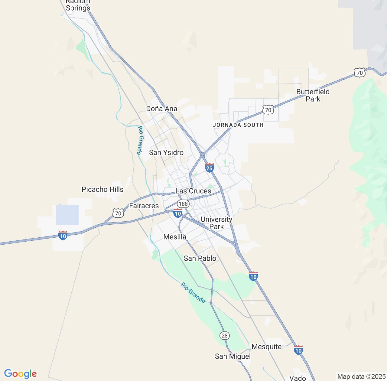 Map image for Intellectual Property Lawyers in Las Cruces and New Mexico IP firms at coordinates  ; .
