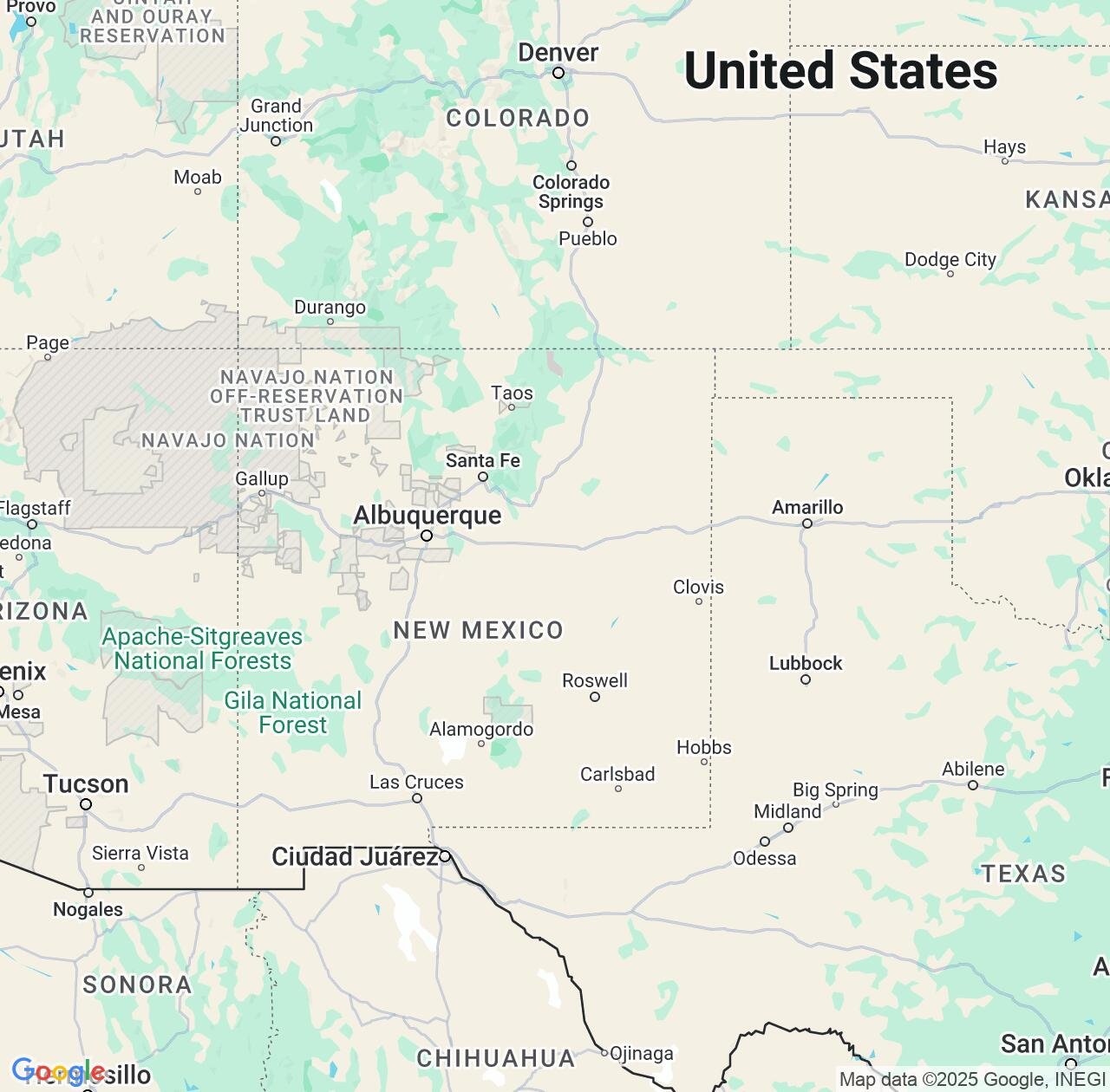 Map image for Intellectual Property Lawyers in New Mexico and United States IP firms at coordinates  ; .