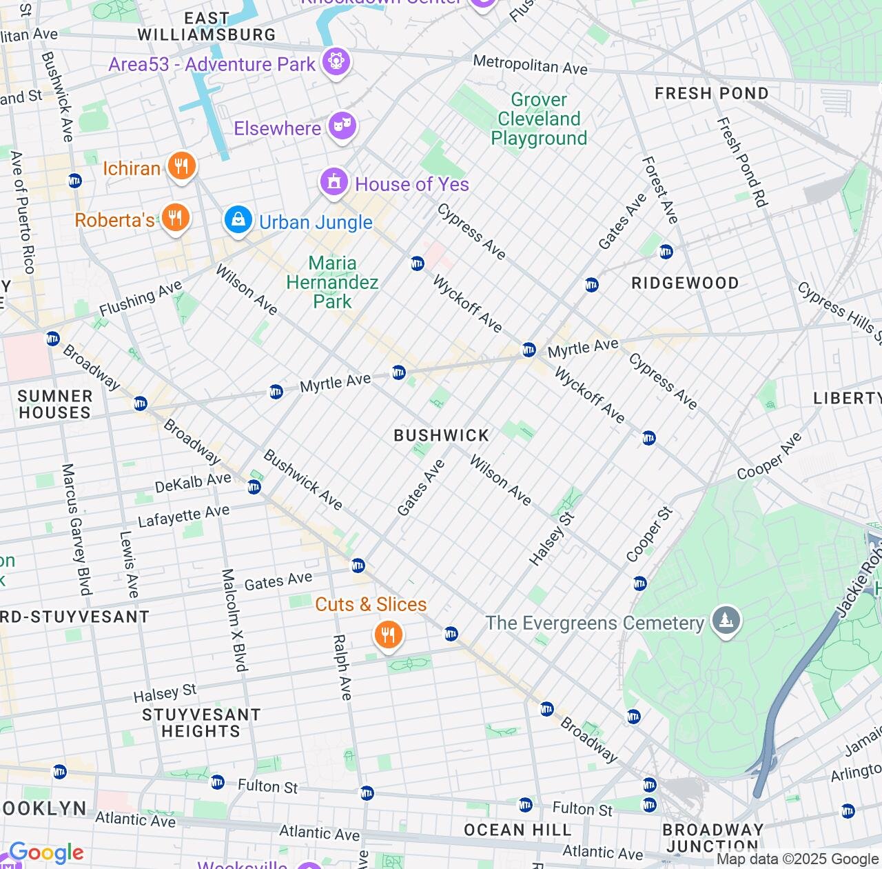 Map image for Intellectual Property Lawyers in Bushwick and New York IP firms at coordinates  ; .