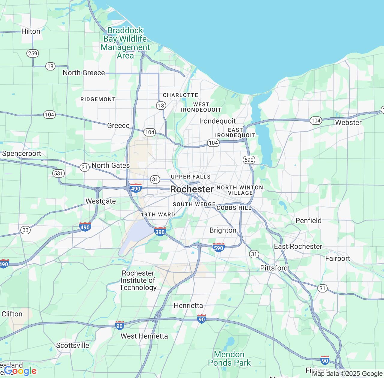 Map image for Intellectual Property Lawyers in Rochester and New York IP firms at coordinates  ; .