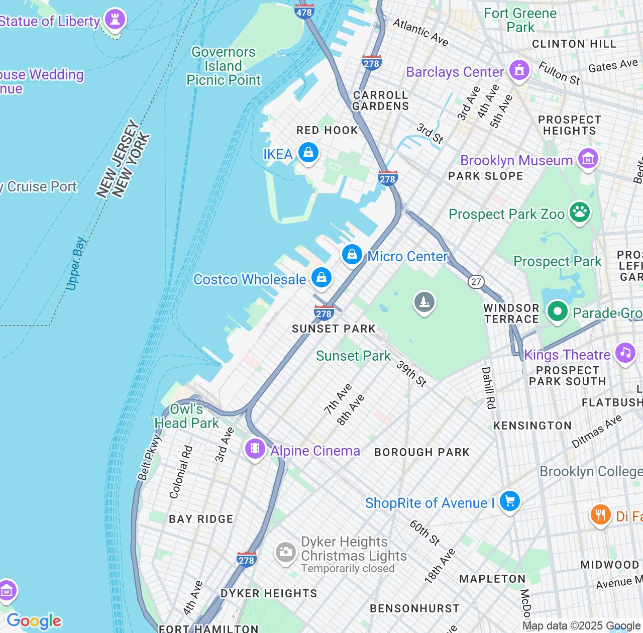 Map image for Intellectual Property Lawyers in Sunset Park and New York IP firms at coordinates  ; .