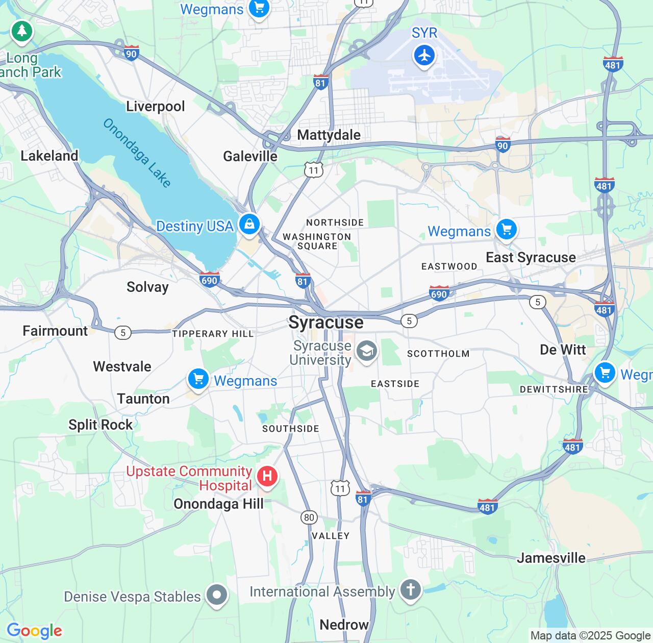 Map image for Intellectual Property Lawyers in Syracuse and New York IP firms at coordinates  ; .