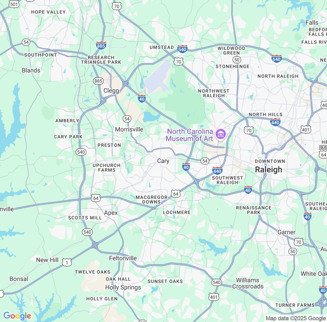Map image for Intellectual Property Lawyers in Cary and North Carolina IP firms at coordinates  ; .