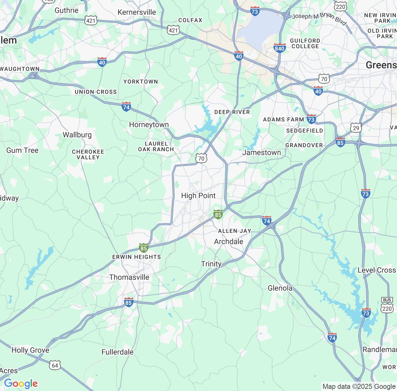 Map image for Intellectual Property Lawyers in High Point and North Carolina IP firms at coordinates  ; .