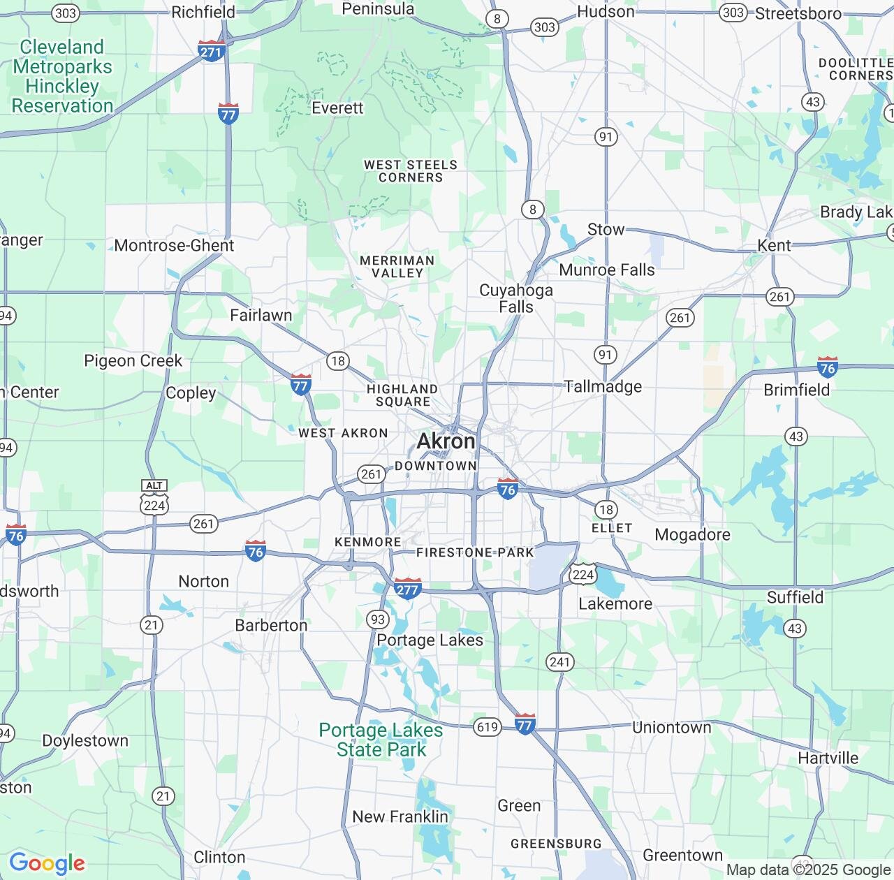 Map image for Intellectual Property Lawyers in Akron and Ohio IP firms at coordinates  ; .