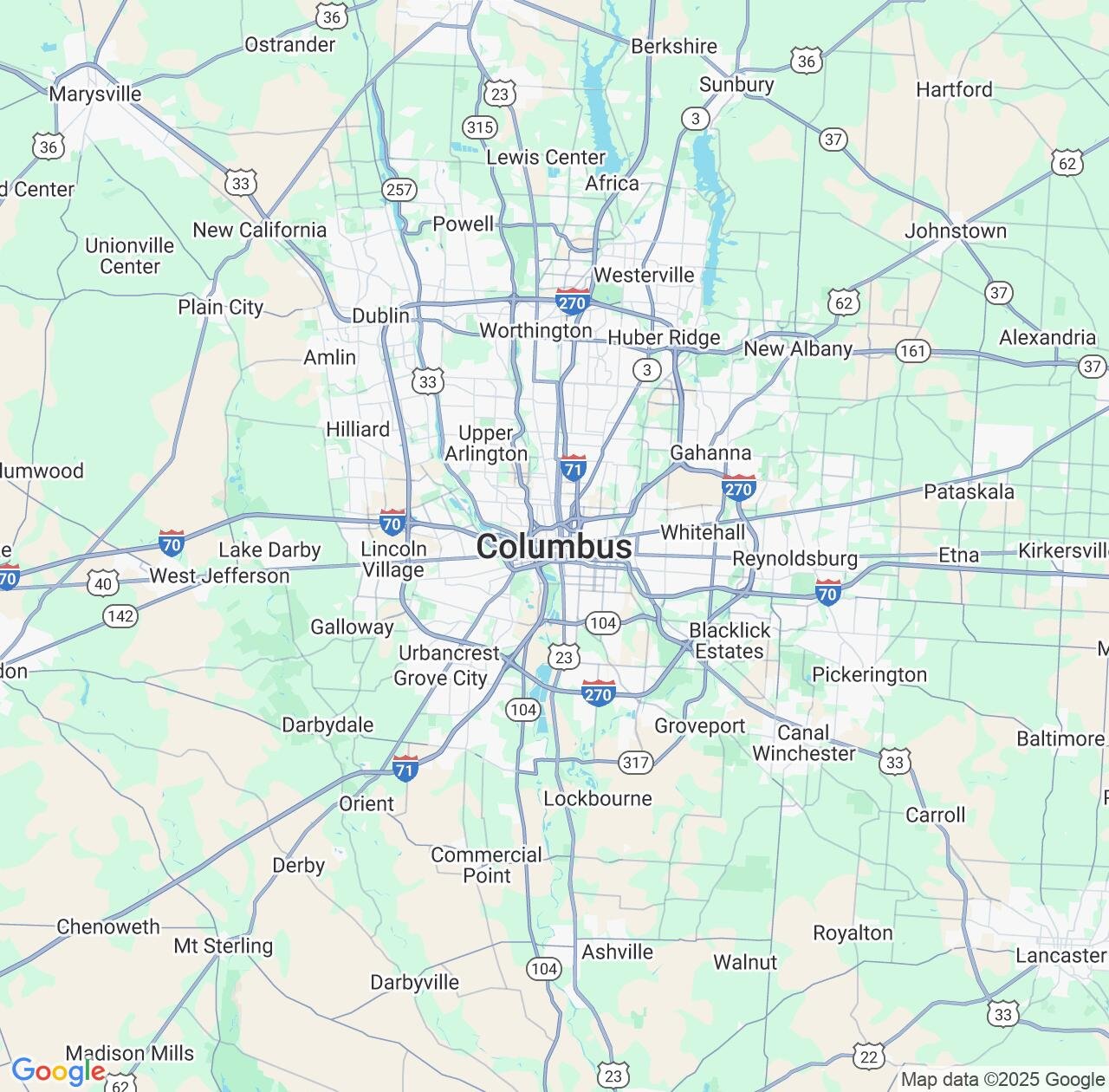 Map image for Intellectual Property Lawyers in Columbus and Ohio IP firms at coordinates  ; .