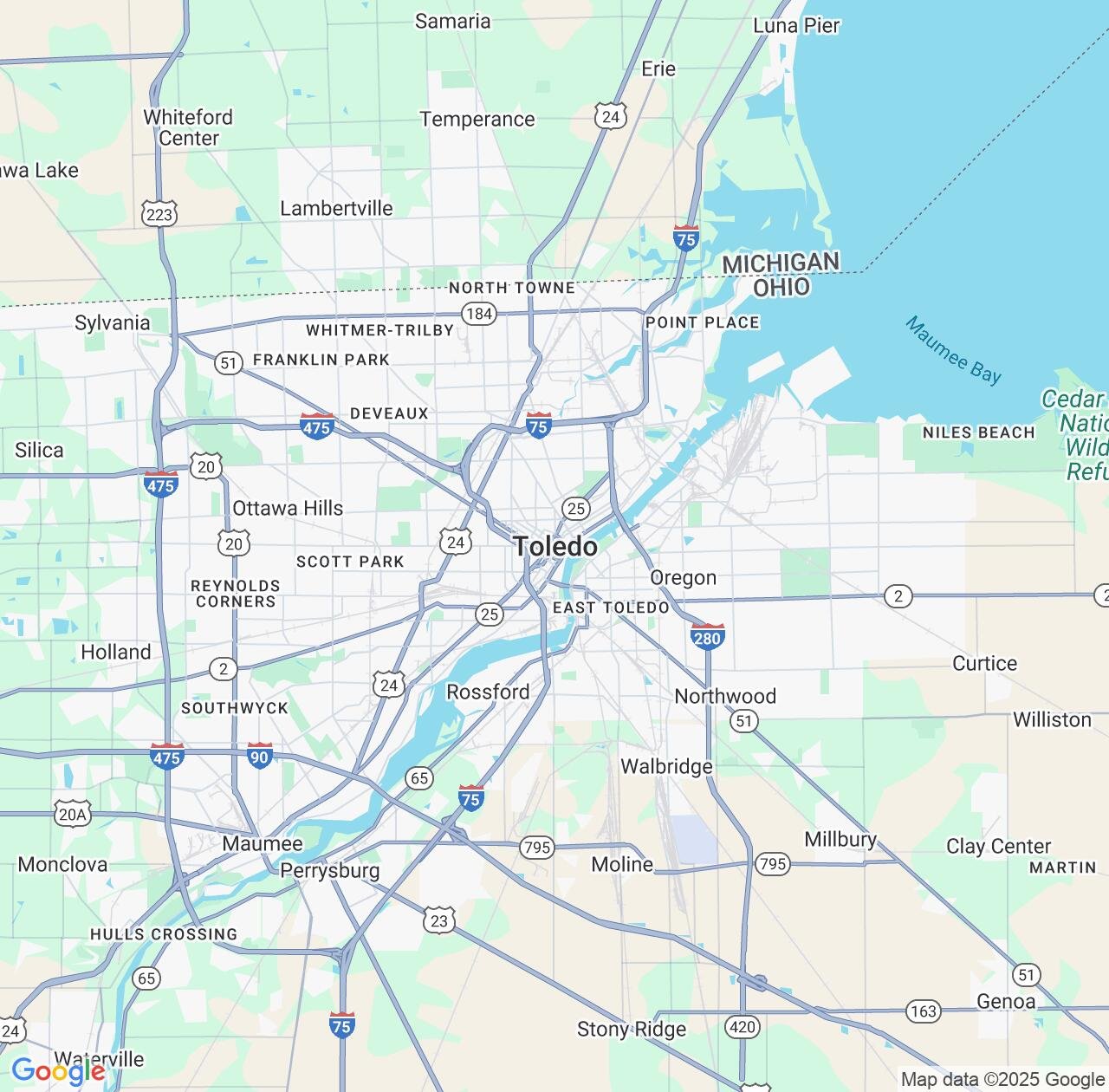 Map image for Intellectual Property Lawyers in Toledo and Ohio IP firms at coordinates  ; .