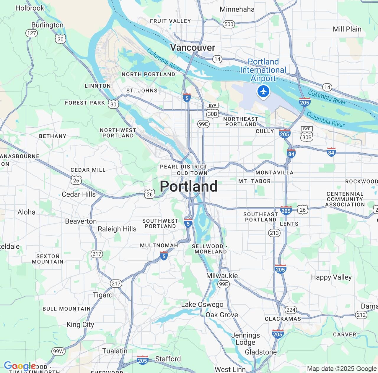 Map image for Intellectual Property Lawyers in Portland and Oregon IP firms at coordinates  ; .
