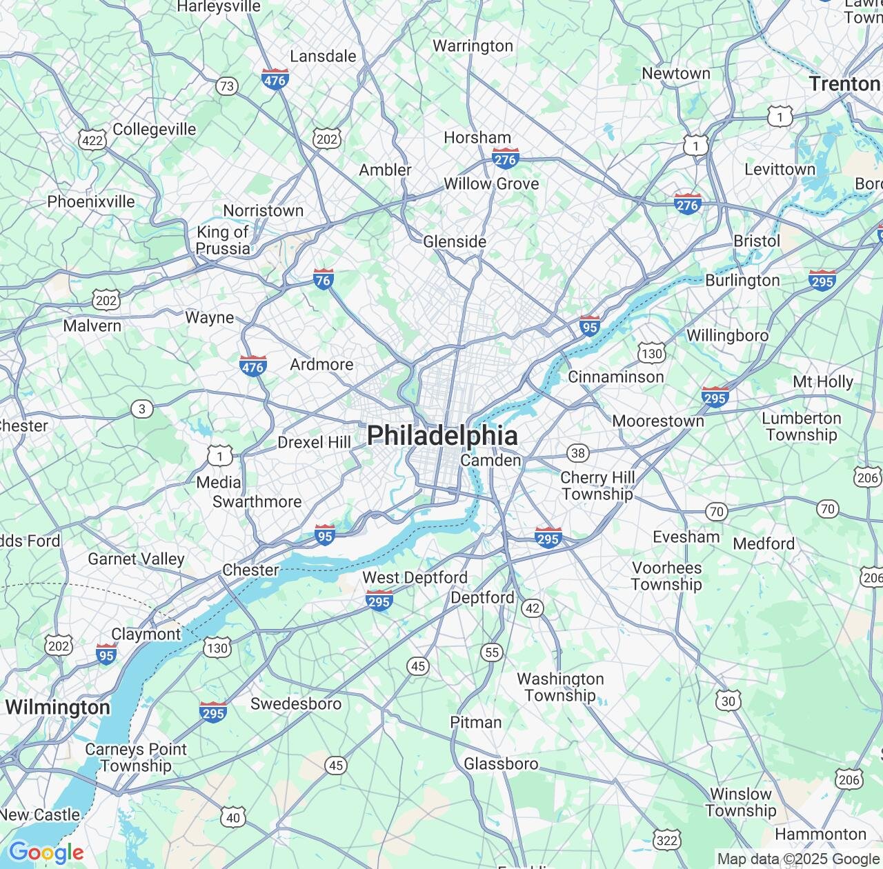 Map image for Intellectual Property Lawyers in Philadelphia and Pennsylvania IP firms at coordinates  ; .