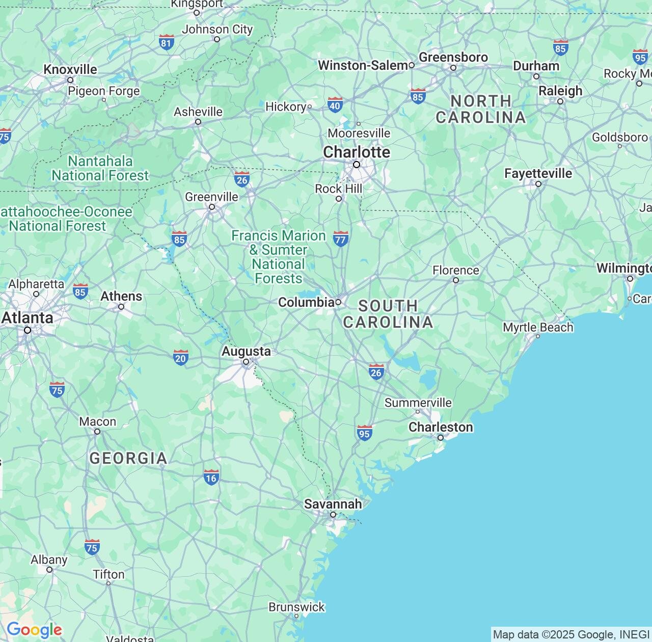 Map image for Intellectual Property Lawyers in South Carolina and United States IP firms at coordinates  ; .