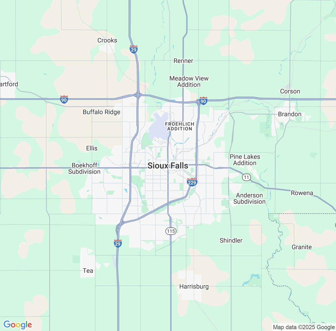 Map image for Intellectual Property Lawyers in Sioux Falls and South Dakota IP firms at coordinates  ; .