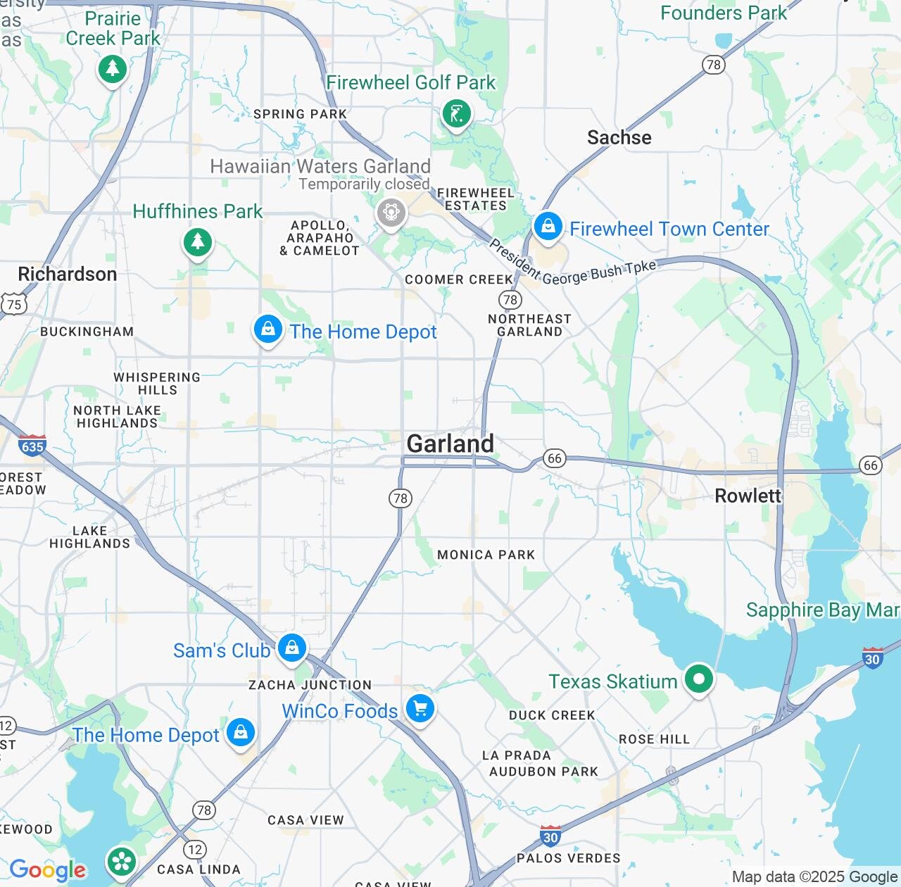 Map image for Intellectual Property Lawyers in Garland and Texas IP firms at coordinates  ; .