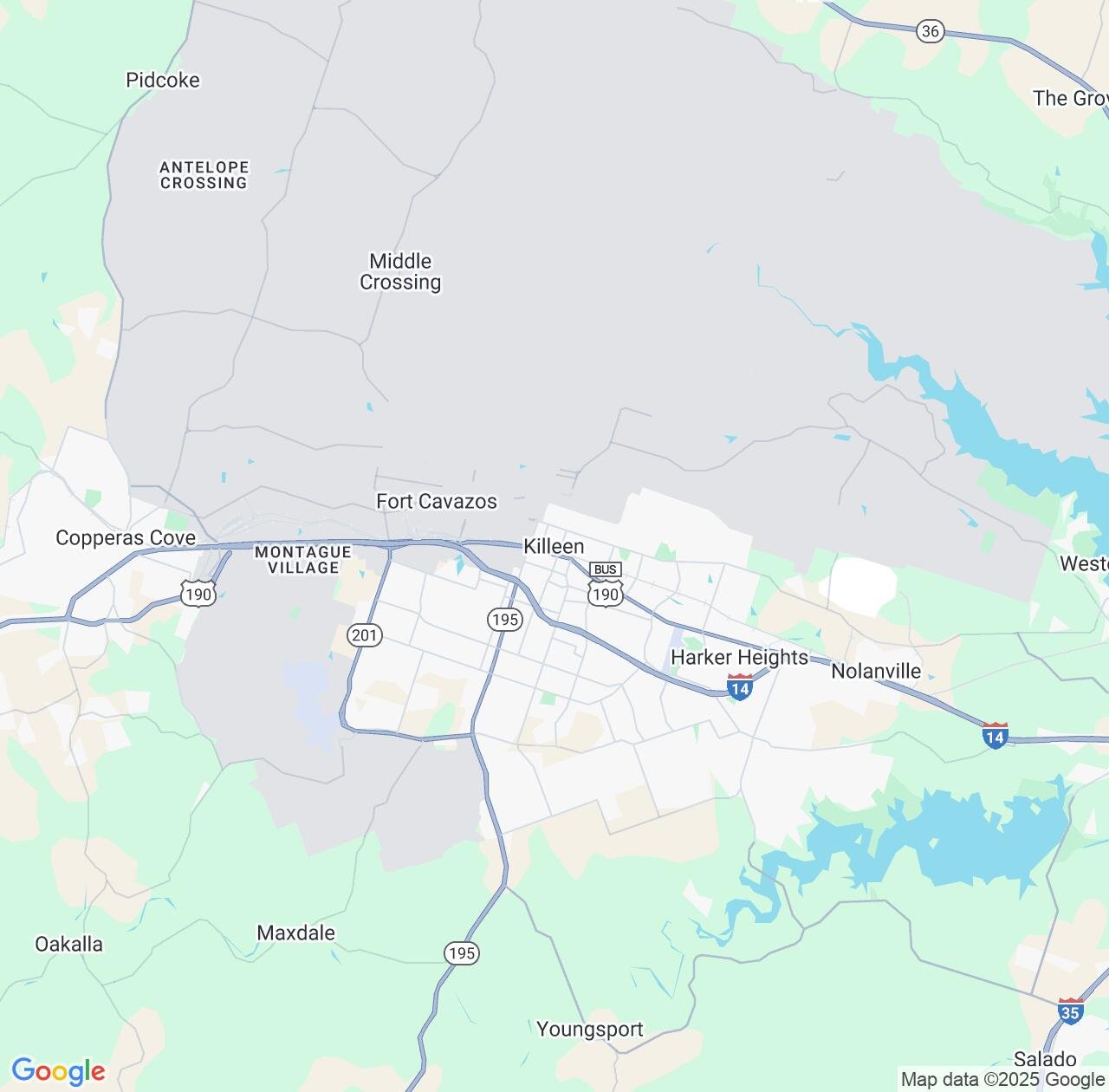 Map image for Intellectual Property Lawyers in Killeen and Texas IP firms at coordinates  ; .