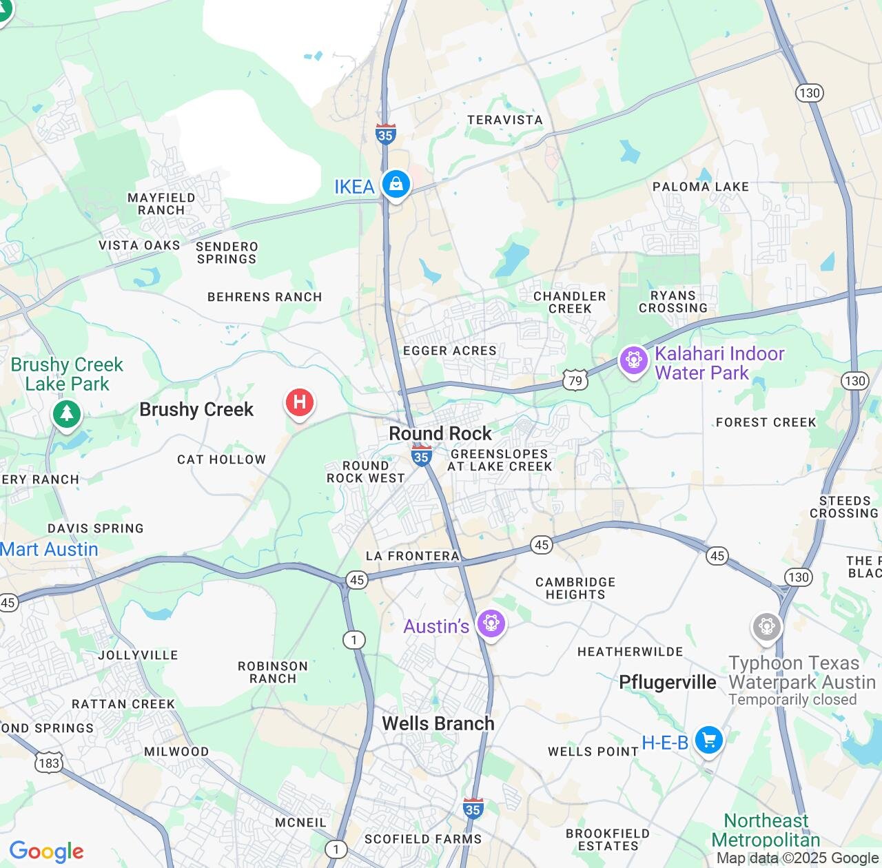 Map image for Intellectual Property Lawyers in Round Rock and Texas IP firms at coordinates  ; .