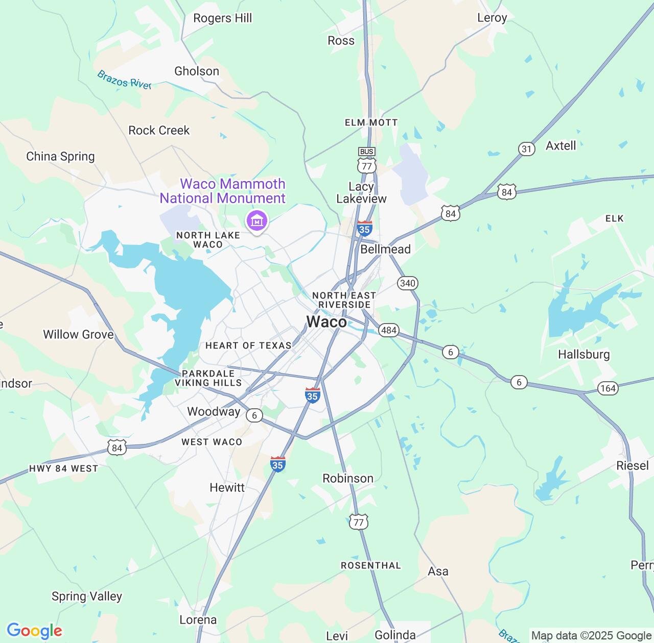 Map image for Intellectual Property Lawyers in Waco and Texas IP firms at coordinates  ; .