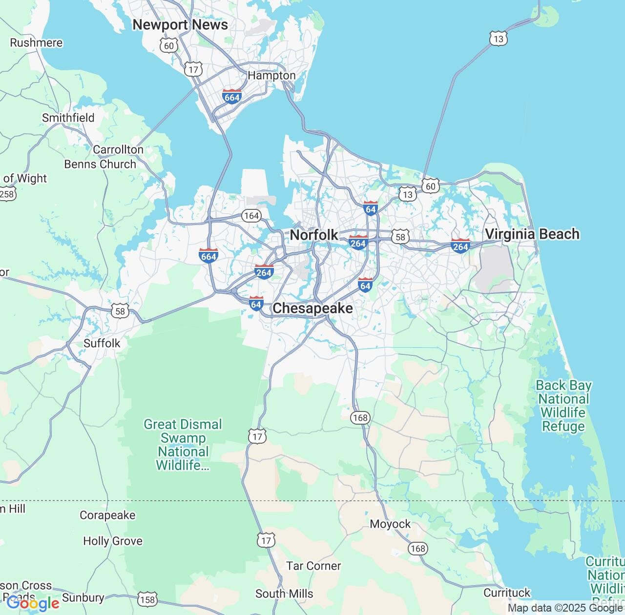 Map image for Intellectual Property Lawyers in Chesapeake and Virginia IP firms at coordinates  ; .