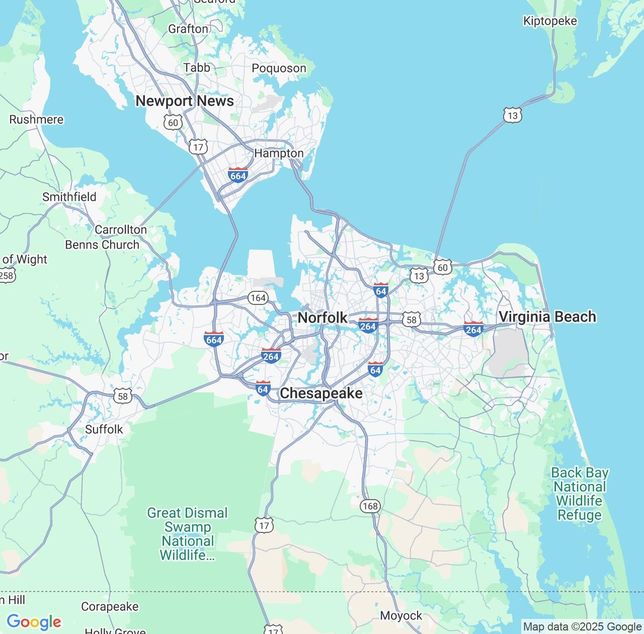 Map image for Intellectual Property Lawyers in Norfolk and Virginia IP firms at coordinates  ; .