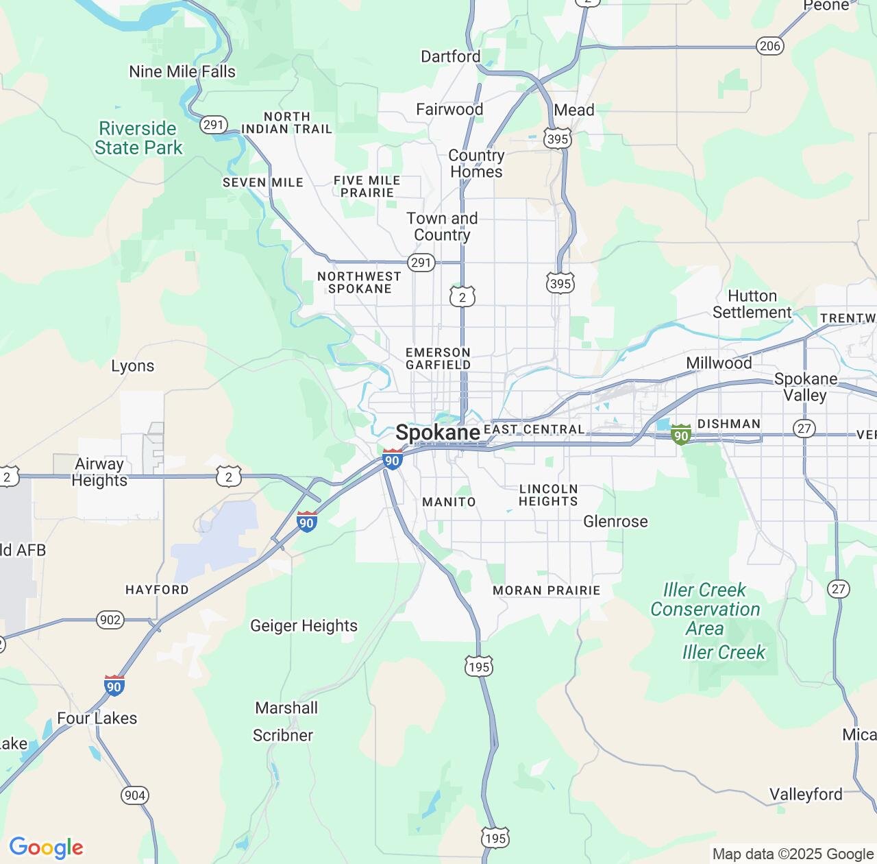 Map image for Intellectual Property Lawyers in Spokane and Washington IP firms at coordinates  ; .