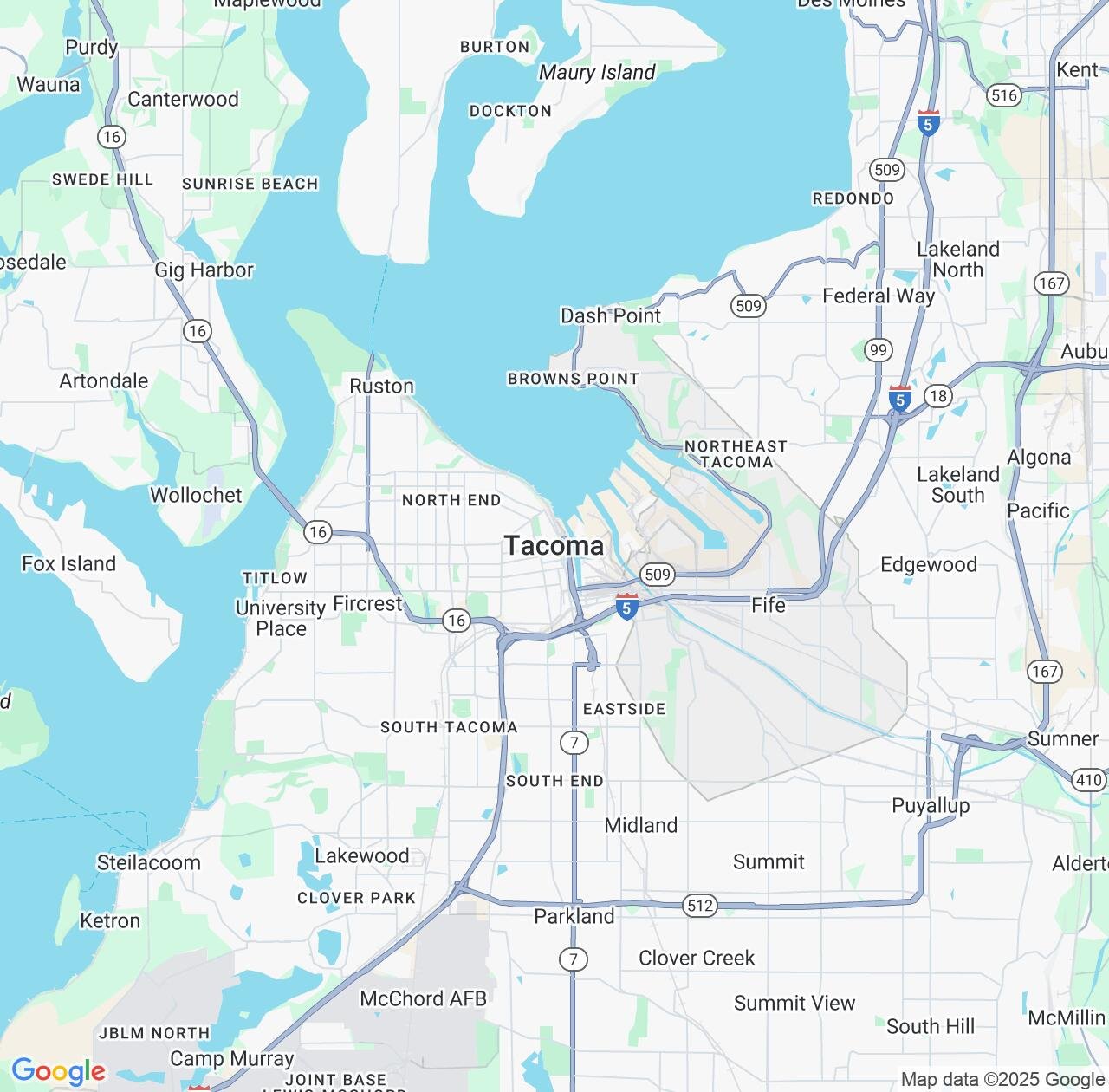 Map image for Intellectual Property Lawyers in Tacoma and Washington IP firms at coordinates  ; .