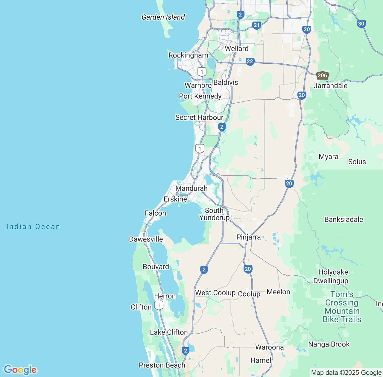 Map image for Intellectual Property Lawyers in Mandurah and Western Australia IP firms at coordinates  ; .