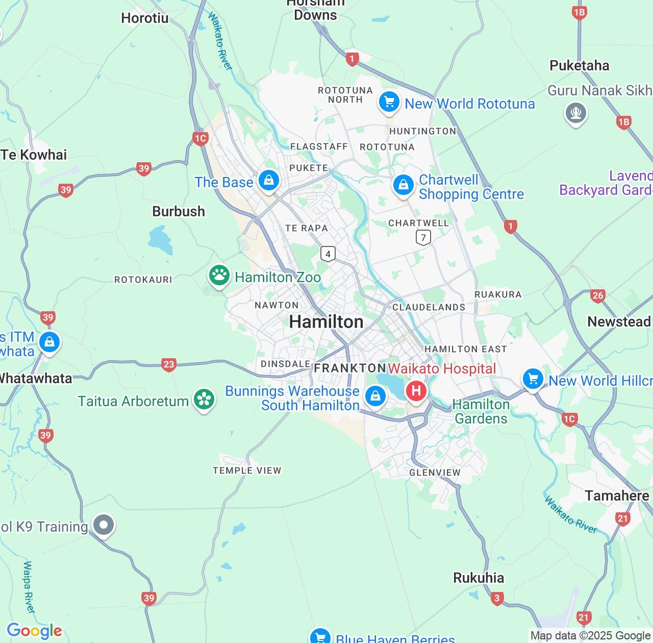 Map image for Intellectual Property Lawyers in Hamilton and Waikato Region IP firms at coordinates  ; .