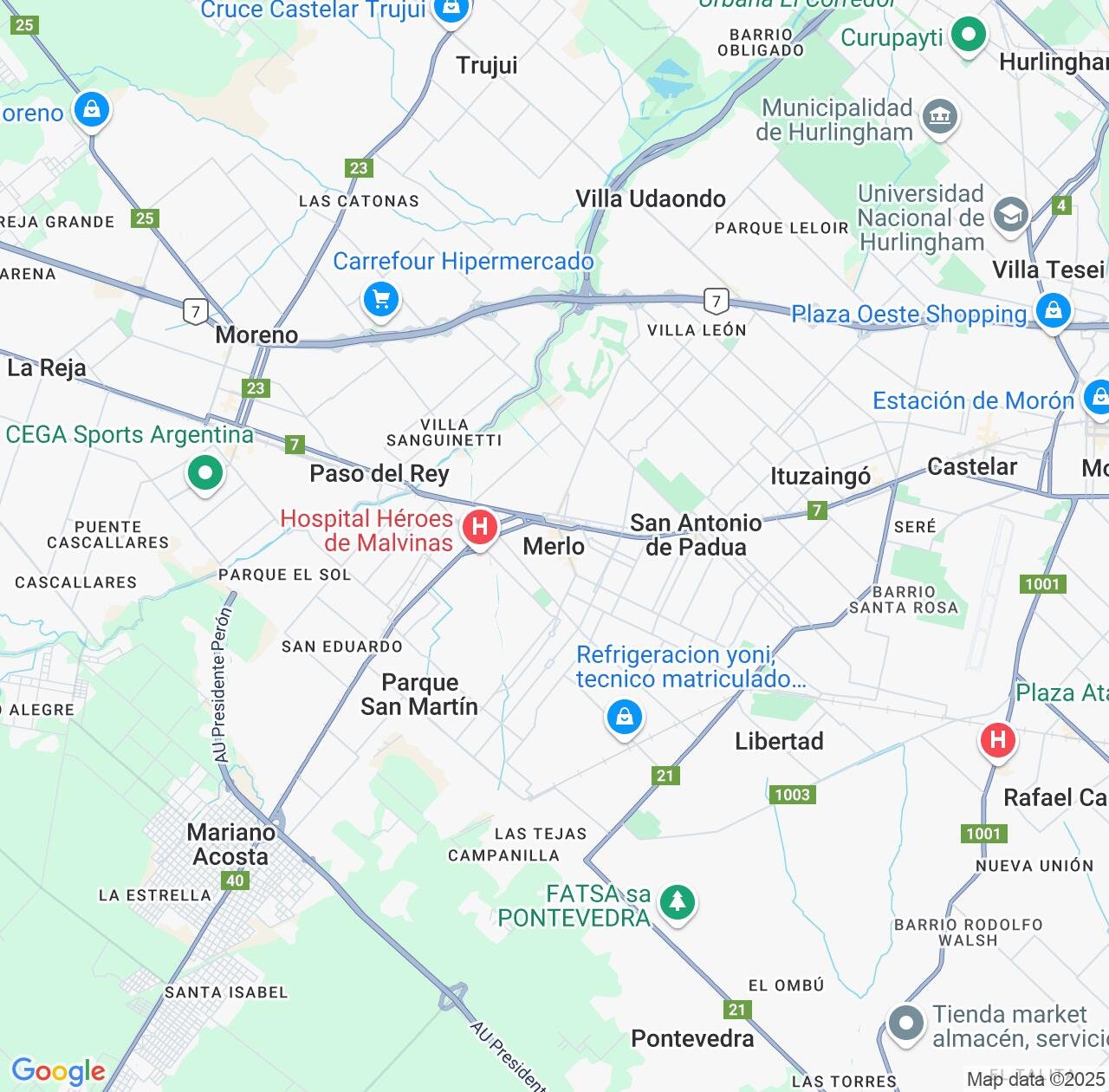 Map image for Intellectual Property Lawyers in Merlo and Buenos Aires IP firms at coordinates  ; .