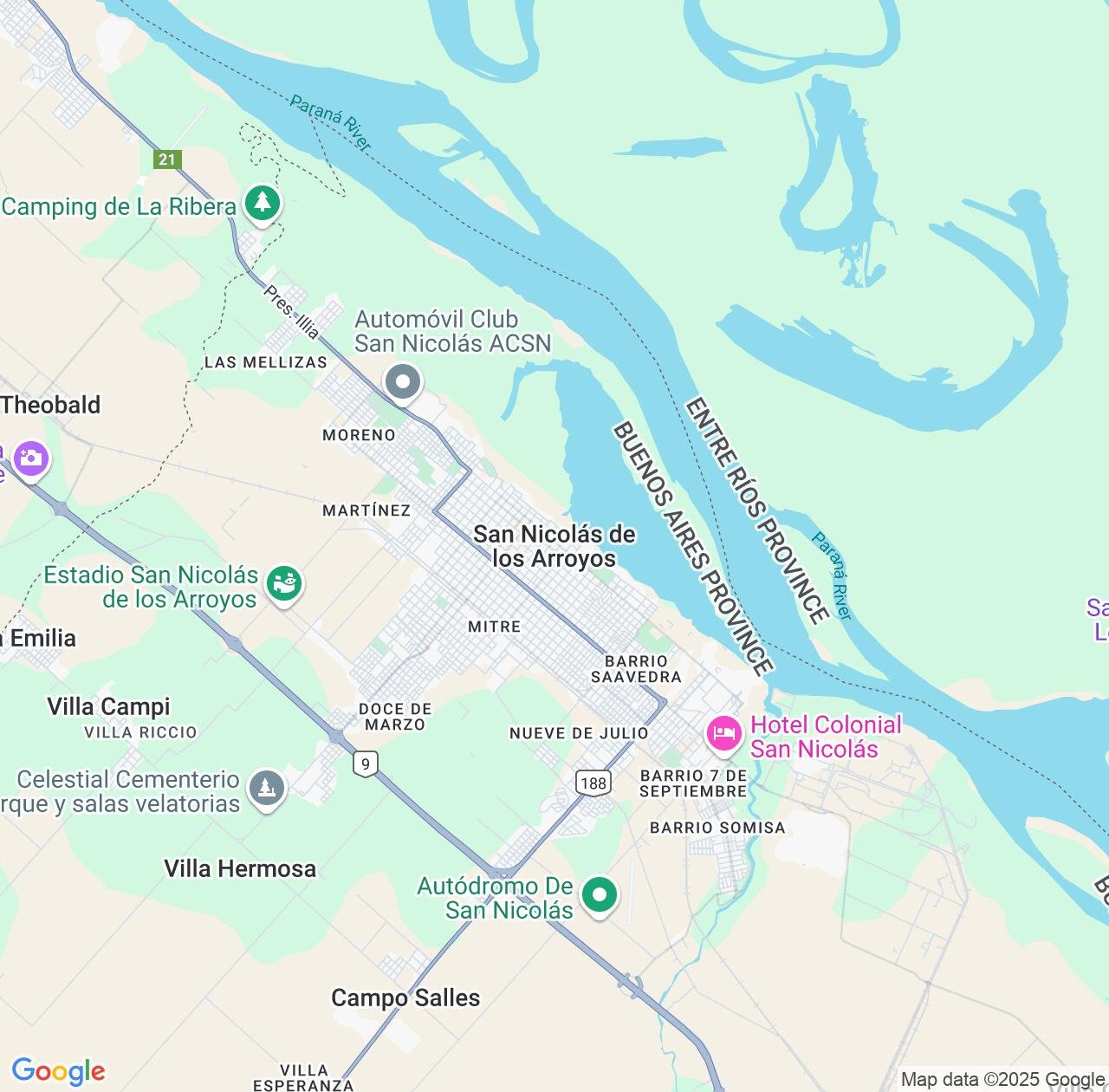 Map image for Intellectual Property Lawyers in San Nicolas de los Arroyos and Buenos Aires IP firms at coordinates  ; .