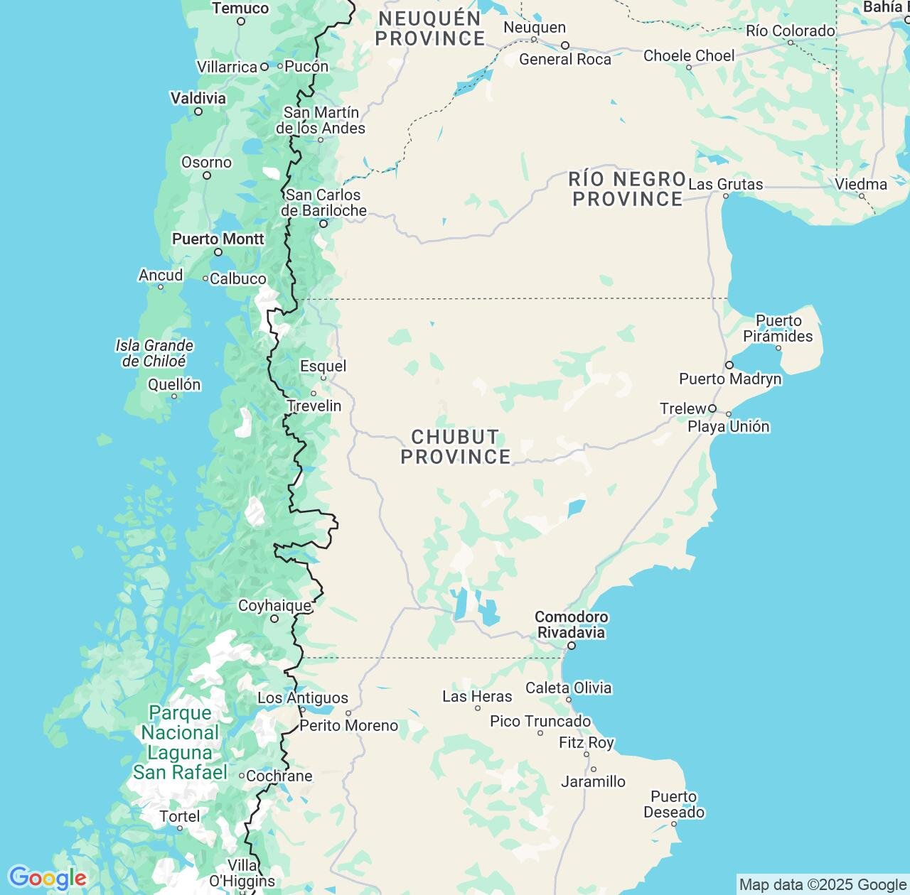 Map image for Intellectual Property Lawyers in Chubut and Argentina IP firms at coordinates  ; .