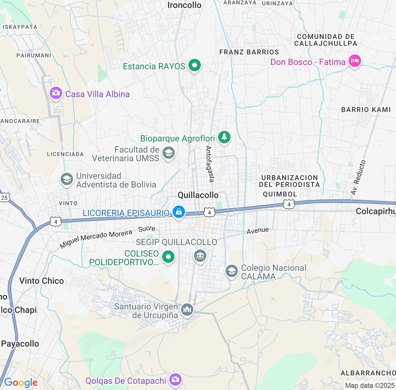 Map image for Intellectual Property Lawyers in Quillacollo and Cochabamba IP firms at coordinates  ; .