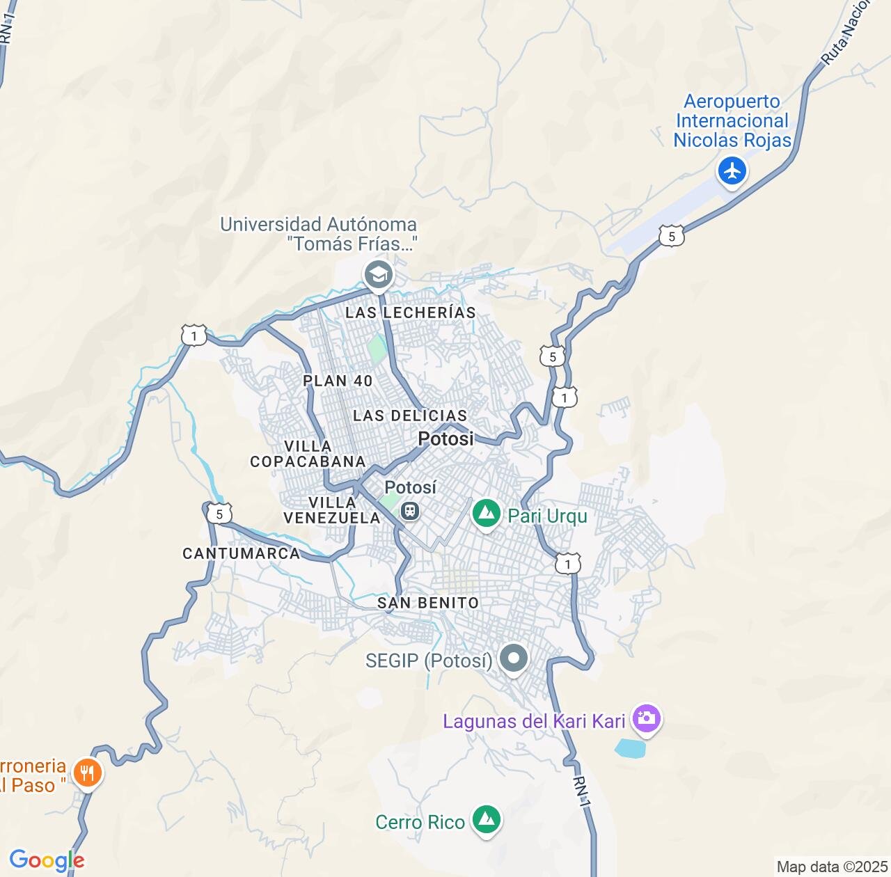 Map image for Intellectual Property Lawyers in Potosi and Potosí Department IP firms at coordinates  ; .