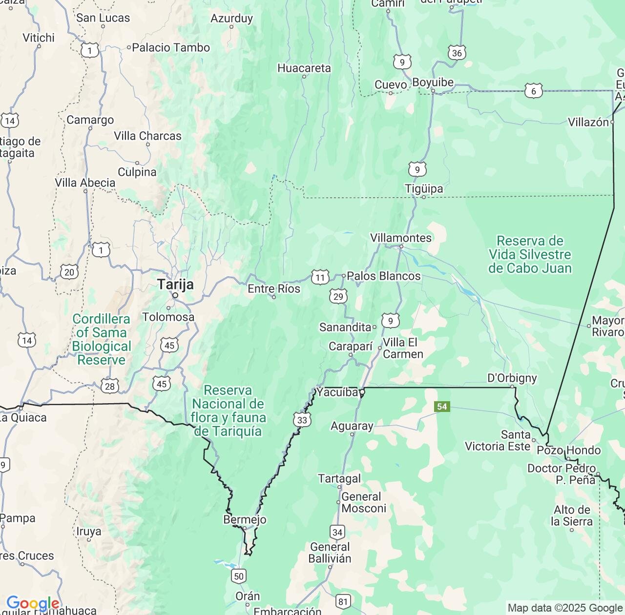 Map image for Intellectual Property Lawyers in Tarija Department and Bolivia IP firms at coordinates  ; .