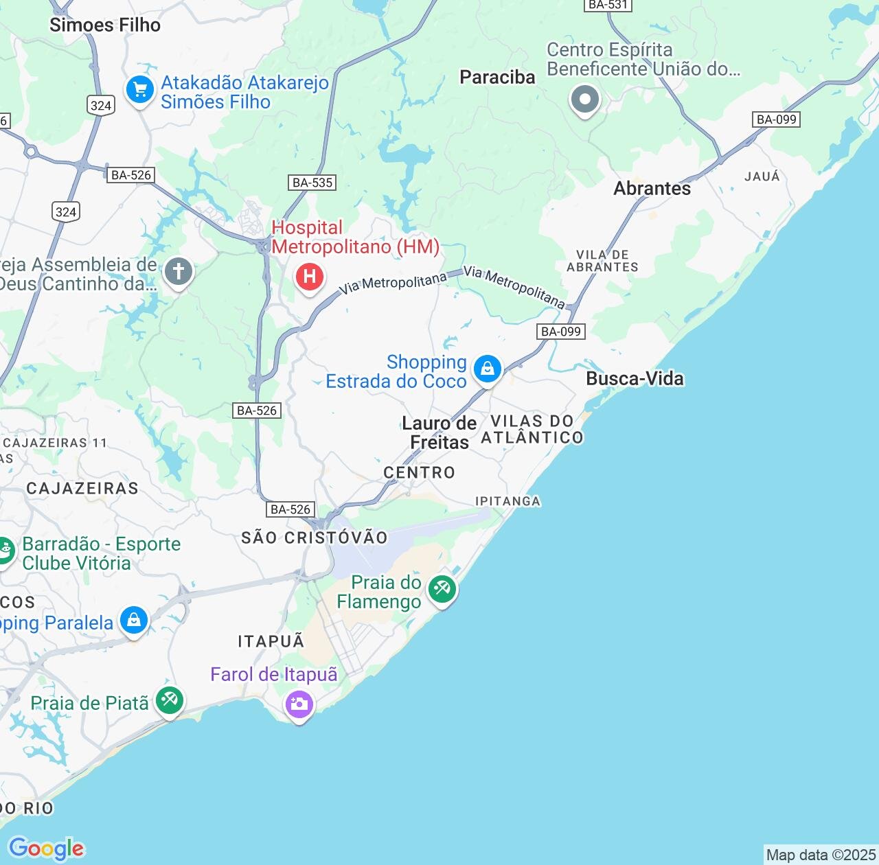 Map image for Intellectual Property Lawyers in Lauro de Freitas and Bahia IP firms at coordinates  ; .