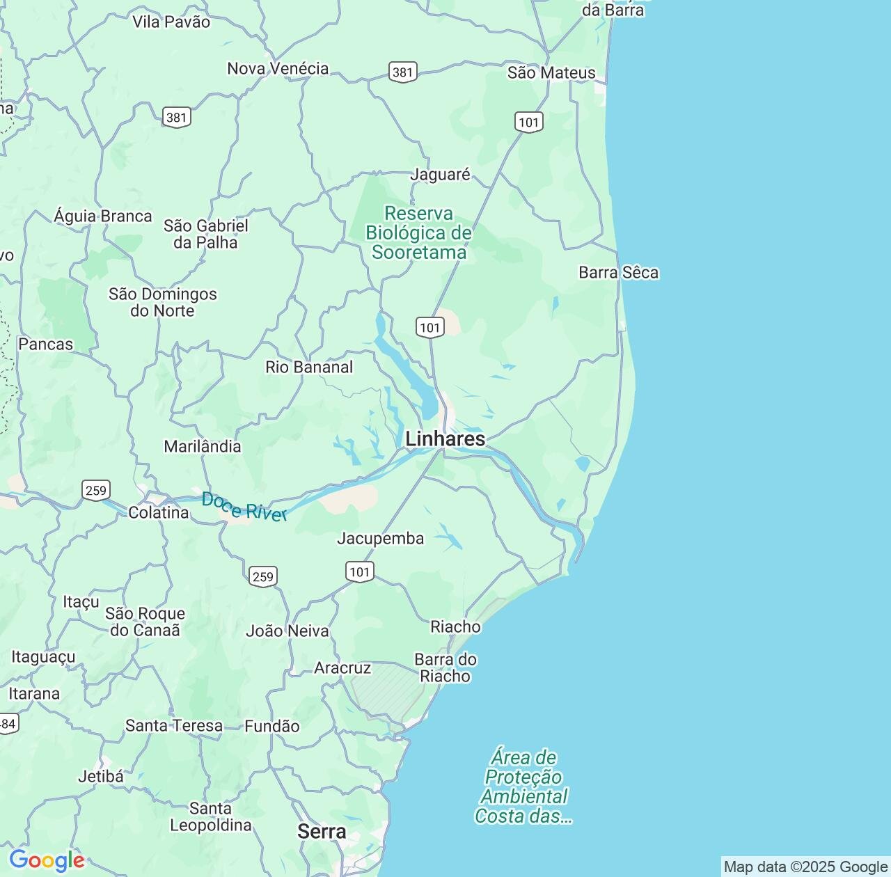 Map image for Intellectual Property Lawyers in Linhares and Espírito Santo IP firms at coordinates  ; .