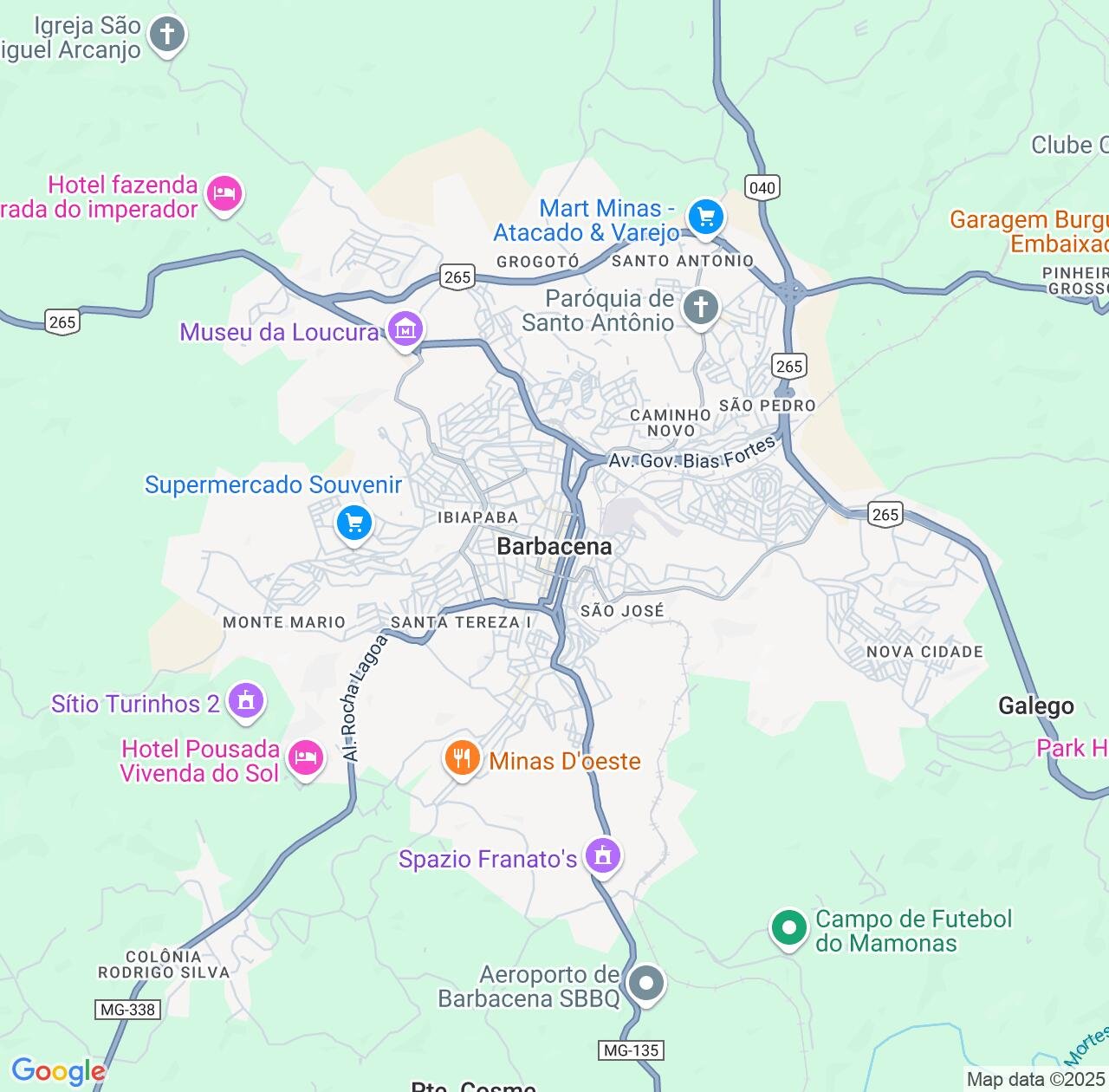 Map image for Intellectual Property Lawyers in Barbacena and Minas Gerais IP firms at coordinates  ; .