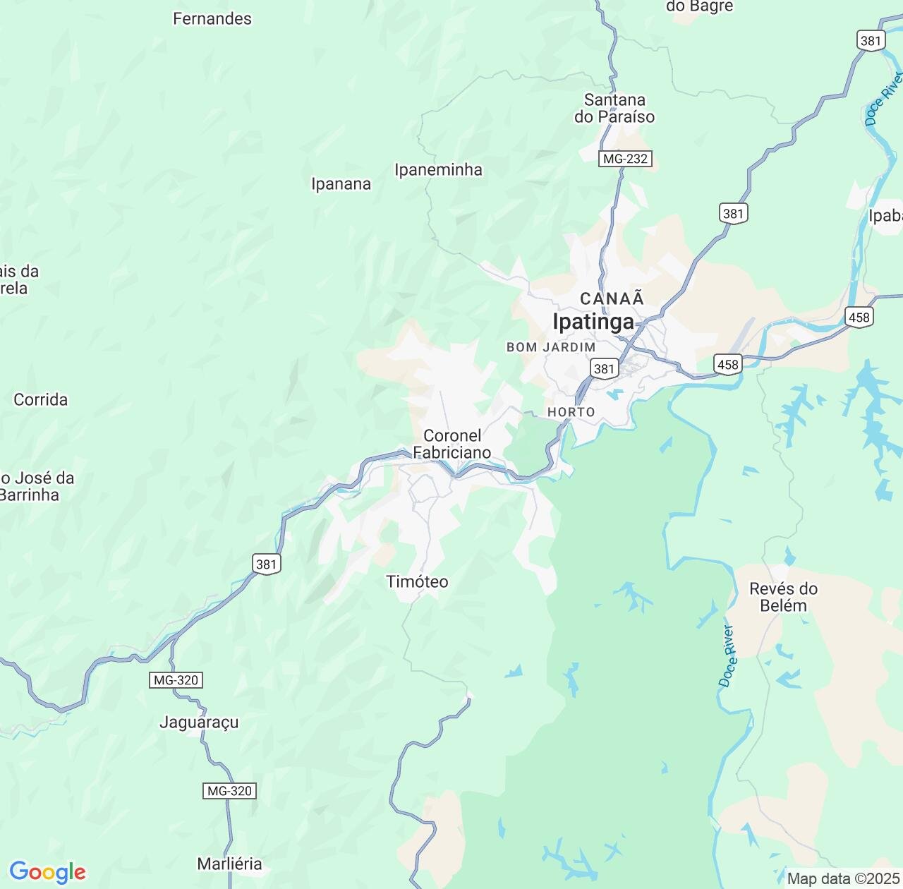 Map image for Intellectual Property Lawyers in Coronel Fabriciano and Minas Gerais IP firms at coordinates  ; .