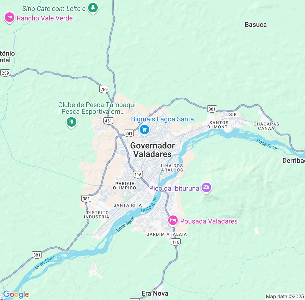 Map image for Intellectual Property Lawyers in Governador Valadares and Minas Gerais IP firms at coordinates  ; .