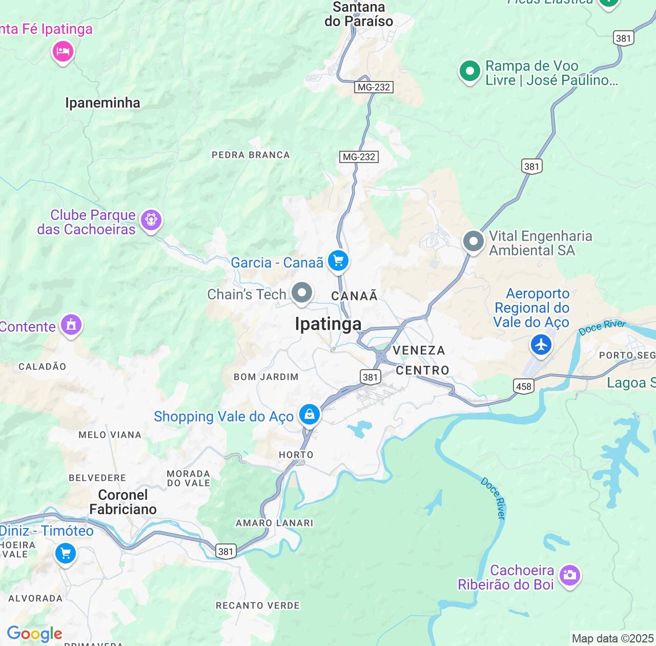 Map image for Intellectual Property Lawyers in Ipatinga and Minas Gerais IP firms at coordinates  ; .