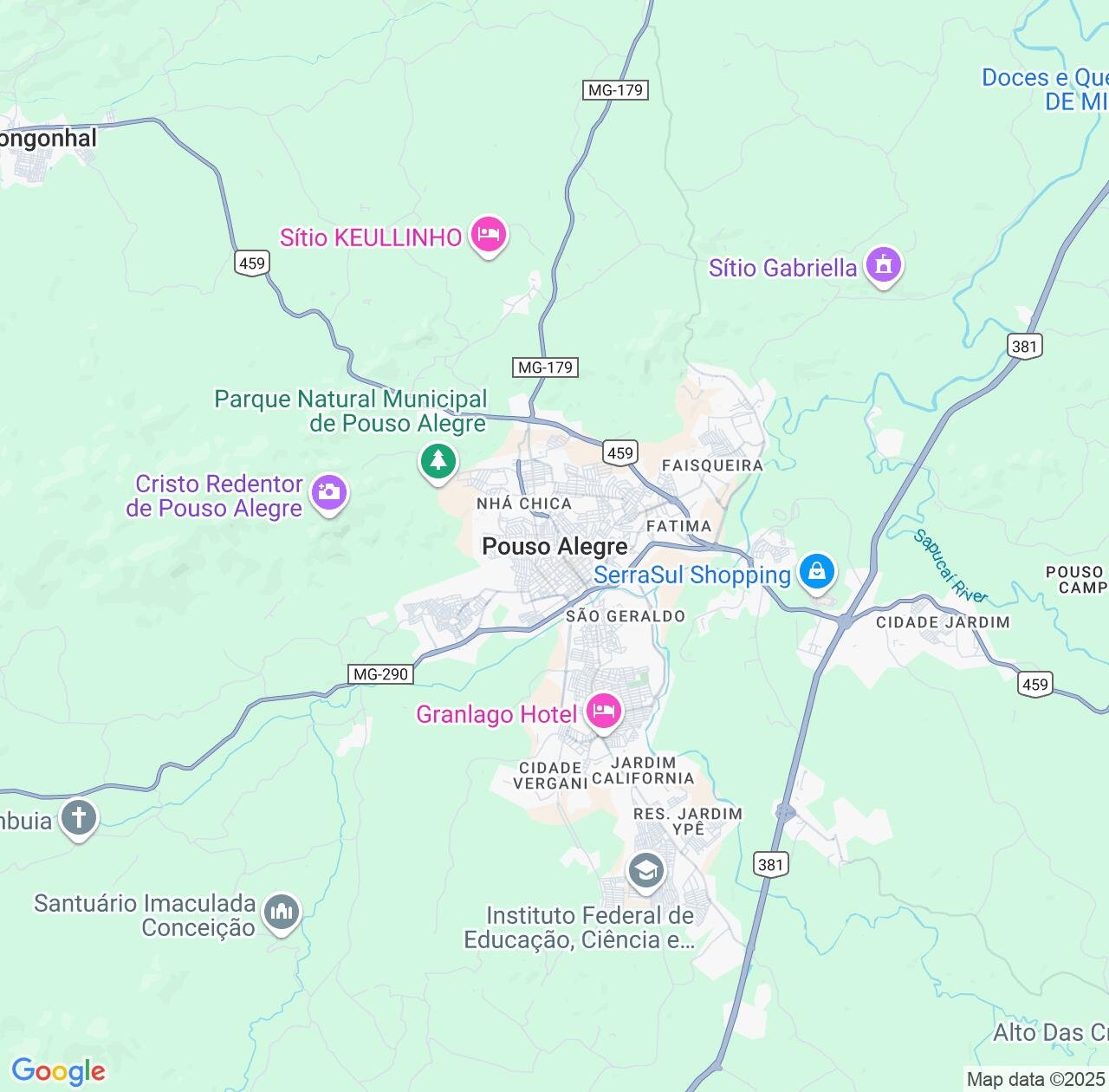 Map image for Intellectual Property Lawyers in Pouso Alegre and Minas Gerais IP firms at coordinates  ; .