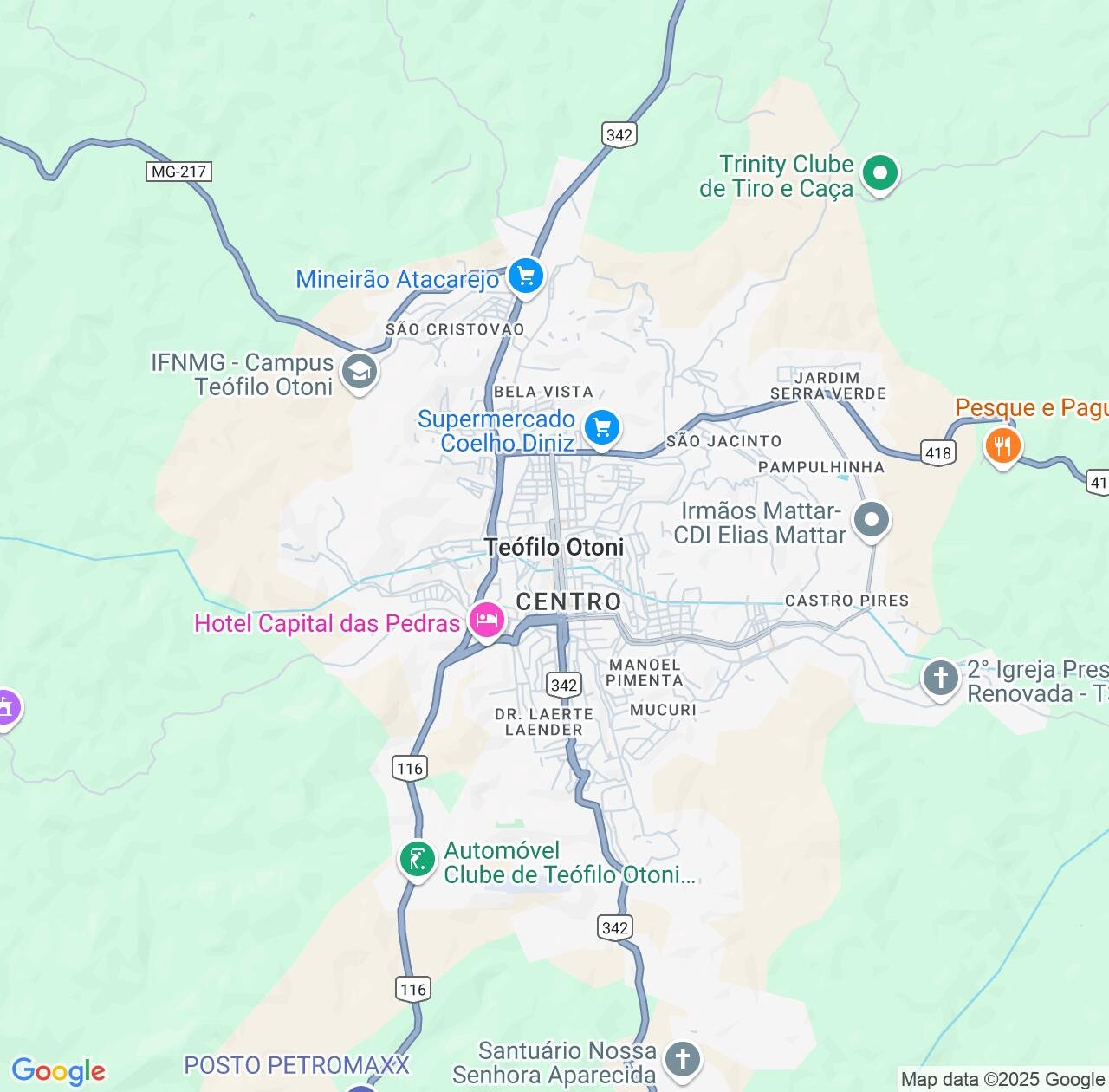 Map image for Intellectual Property Lawyers in Teofilo Otoni and Minas Gerais IP firms at coordinates  ; .