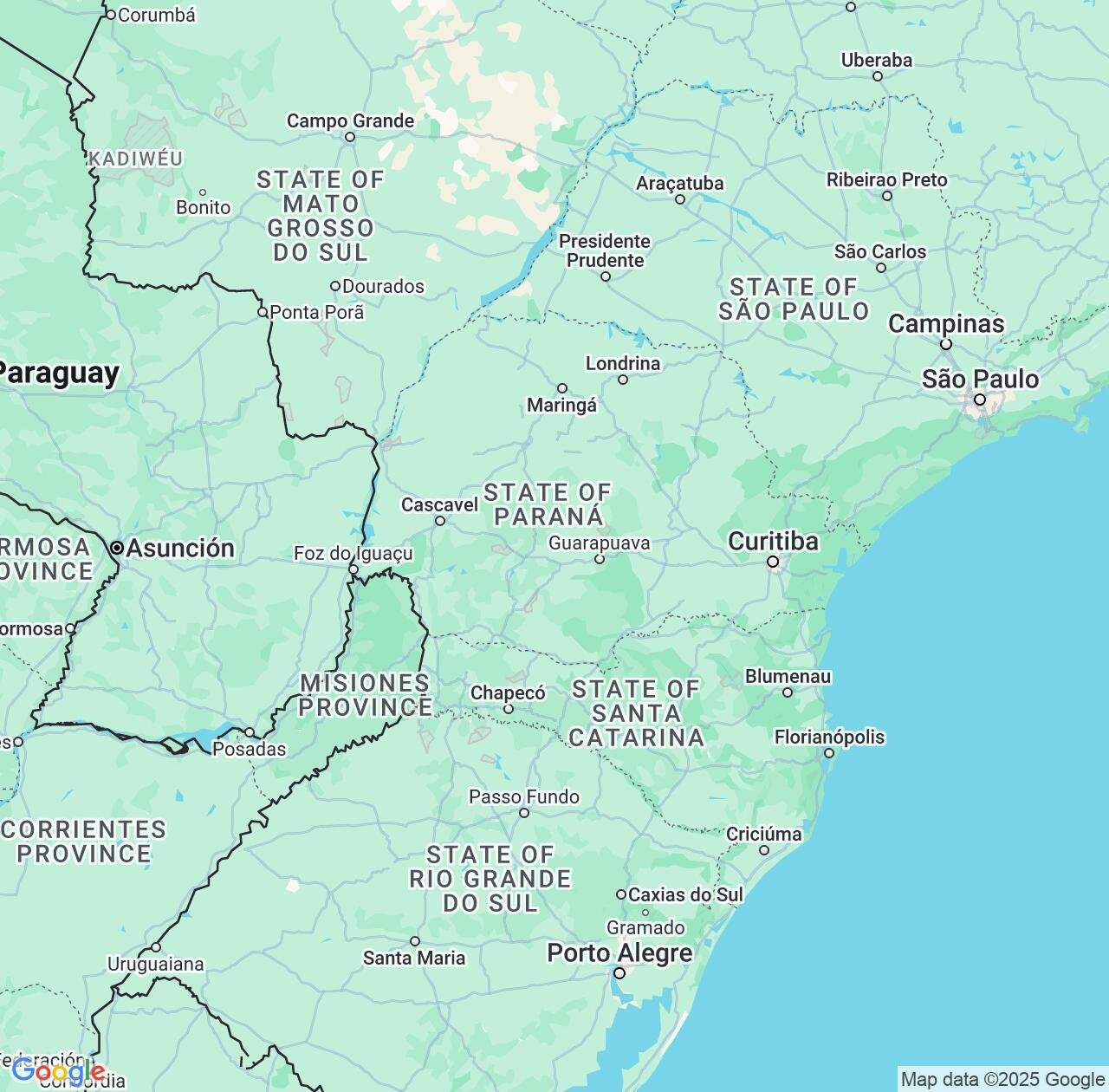 Map image for Intellectual Property Lawyers in Paraná and Brazil IP firms at coordinates  ; .
