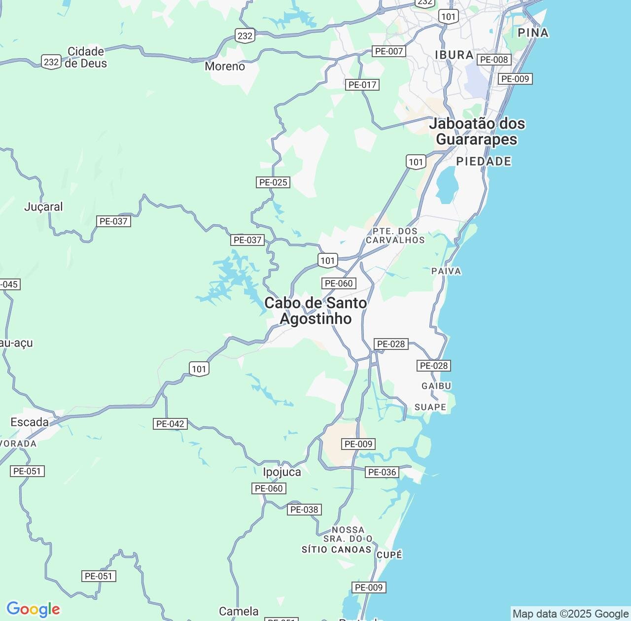 Map image for Intellectual Property Lawyers in Cabo de Santo Agostinho and Pernambuco IP firms at coordinates  ; .